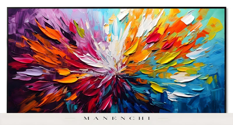 Radiant Spectrum Burst abstract painting displayed in painting isolated view