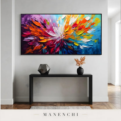Radiant Spectrum Burst - original hand-painted abstract painting by Manenchi