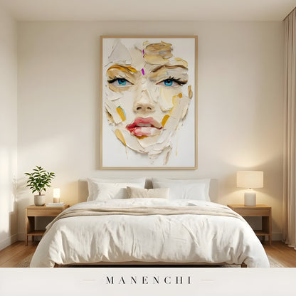 Radiant Visage Expression - original hand-painted abstract painting by Manenchi
