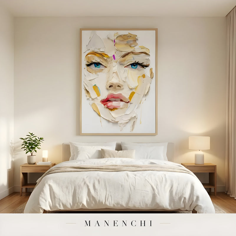 Radiant Visage Expression - original hand-painted abstract painting by Manenchi