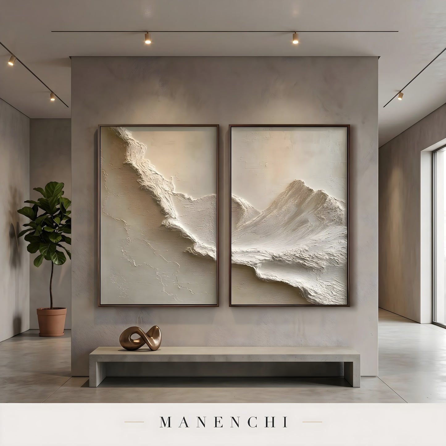 Ridge Line Flow - original hand-painted abstract painting by Manenchi
