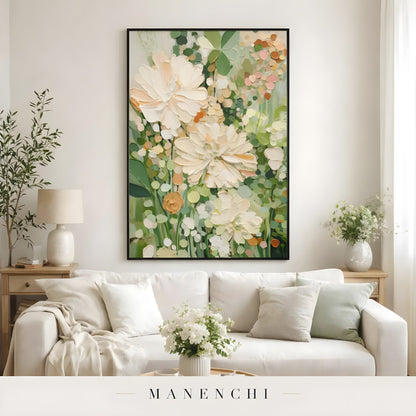 Sage Garden Bloom - original hand-painted abstract painting by Manenchi