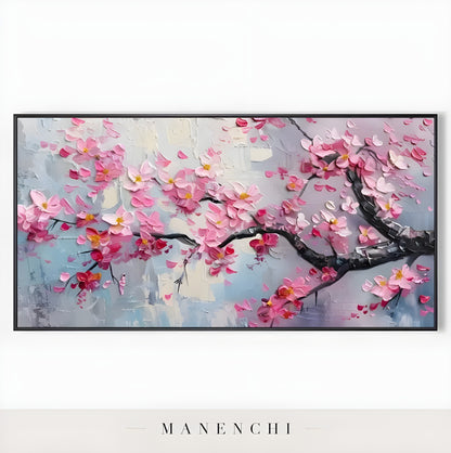 Sakura Twilight Impression - original hand-painted abstract painting by Manenchi