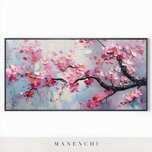 Sakura Twilight Impression - original hand-painted abstract painting by Manenchi