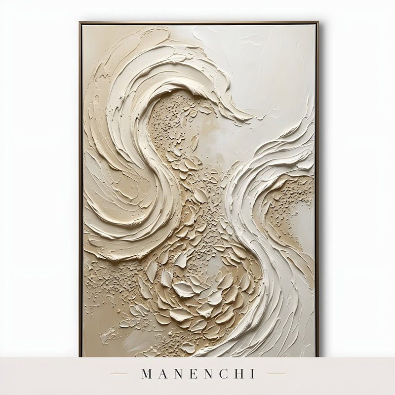 Sculpted Sandstone Swirl - original hand-painted abstract painting by Manenchi