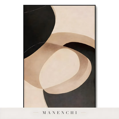 Sculptural Shadow Forms - original hand-painted abstract painting by Manenchi
