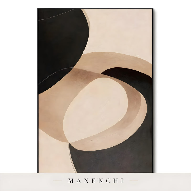 Sculptural Shadow Forms - original hand-painted abstract painting by Manenchi