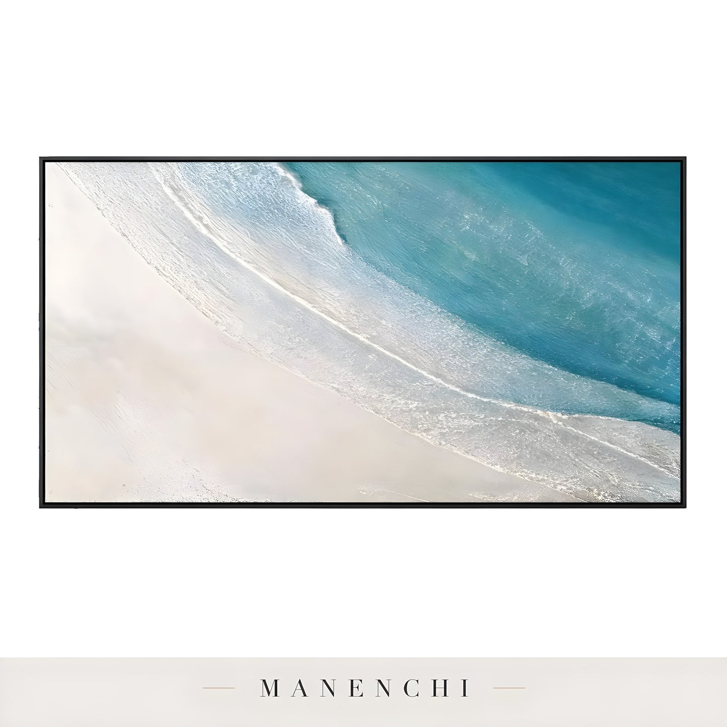 Seaside Horizon Drift - original hand-painted abstract painting by Manenchi