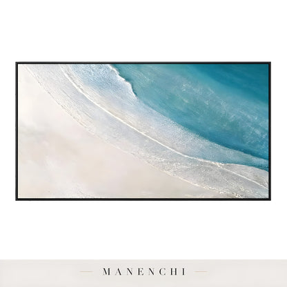 Seaside Horizon Drift - original hand-painted abstract painting by Manenchi