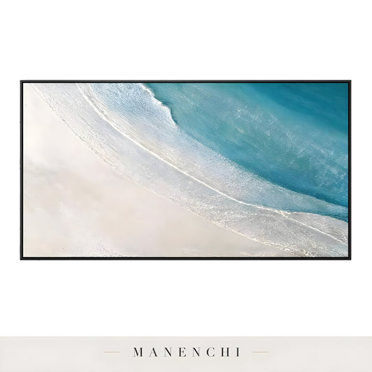 Seaside Horizon Drift - original hand-painted abstract painting by Manenchi
