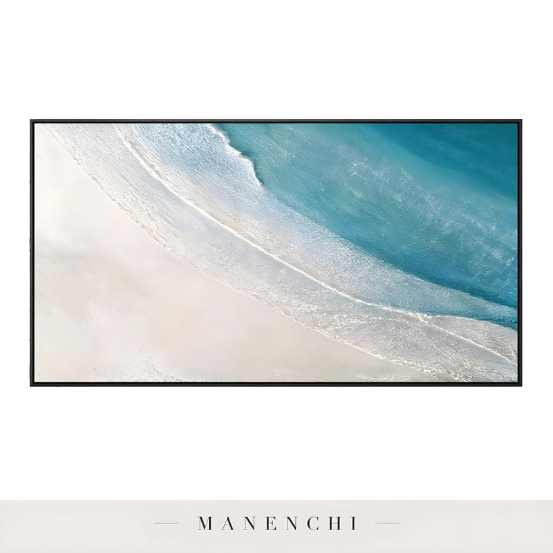 Seaside Horizon Drift - original hand-painted abstract painting by Manenchi
