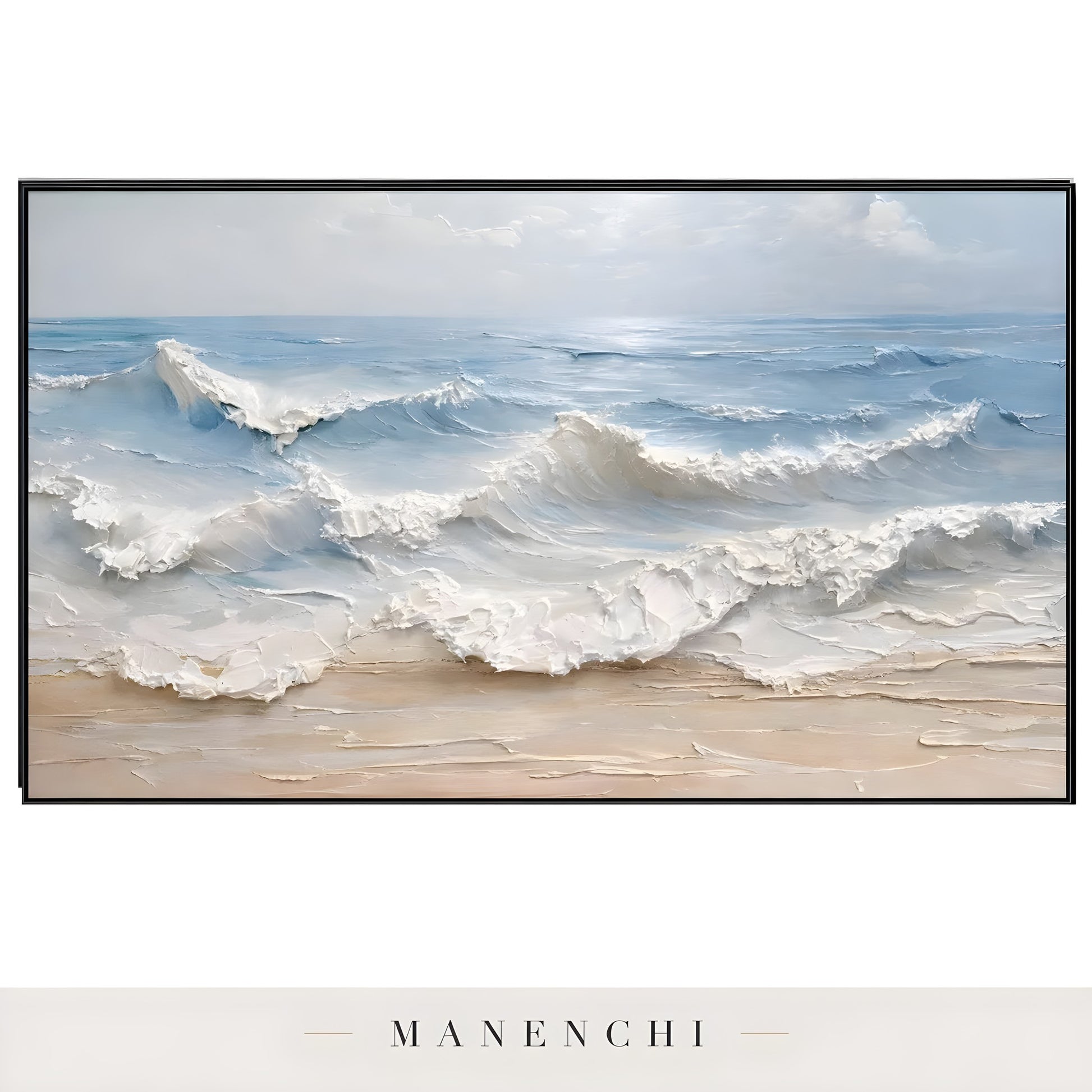 Seaside Sculpted Crest abstract painting displayed in painting product shot