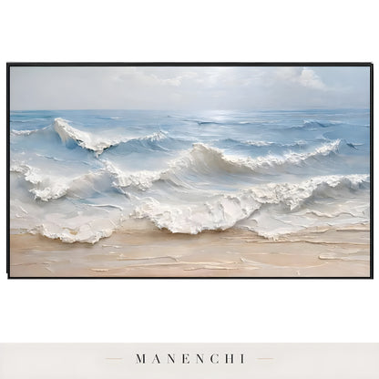 Seaside Sculpted Crest abstract painting displayed in painting product shot