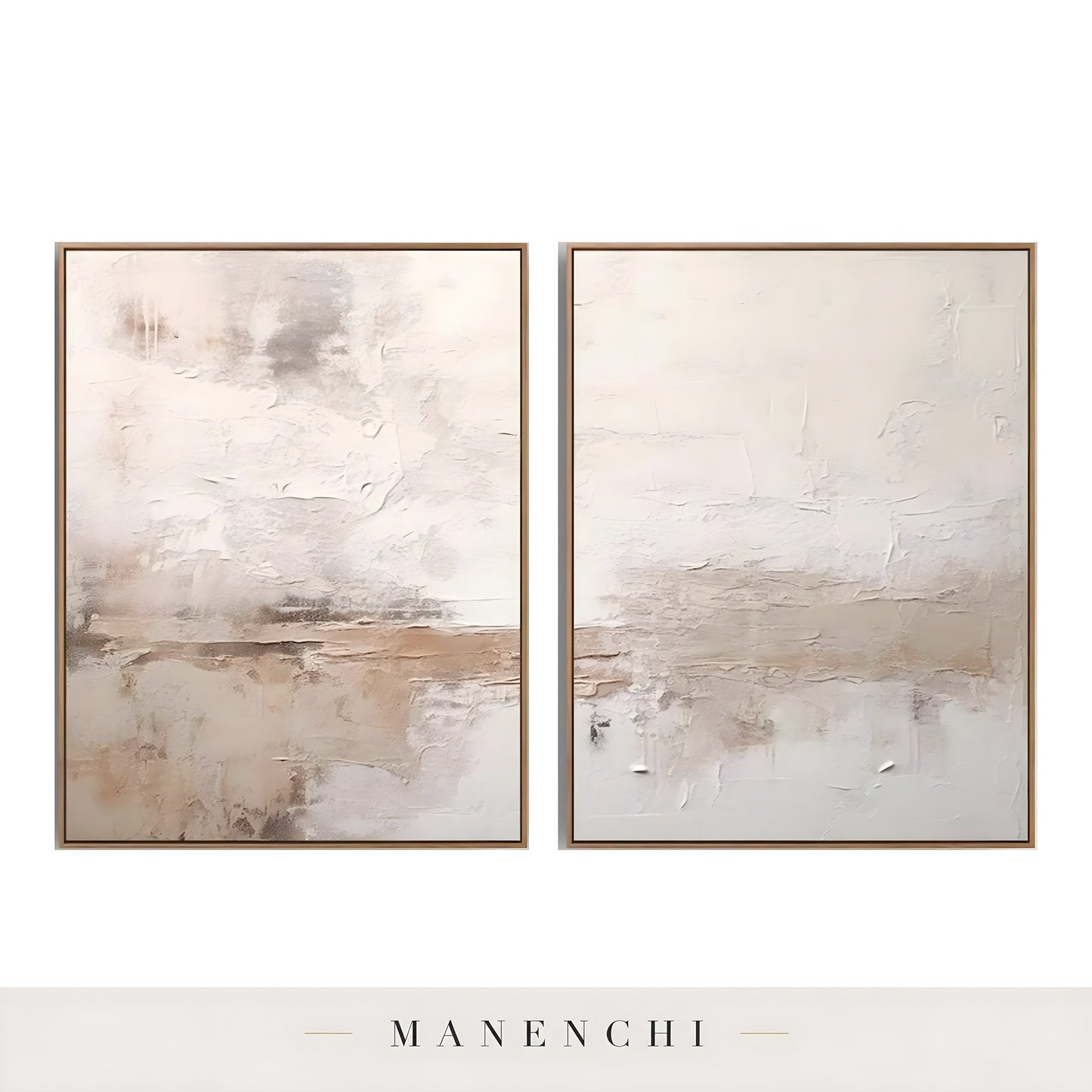 Sediment Echoes abstract painting displayed in two paintings white background