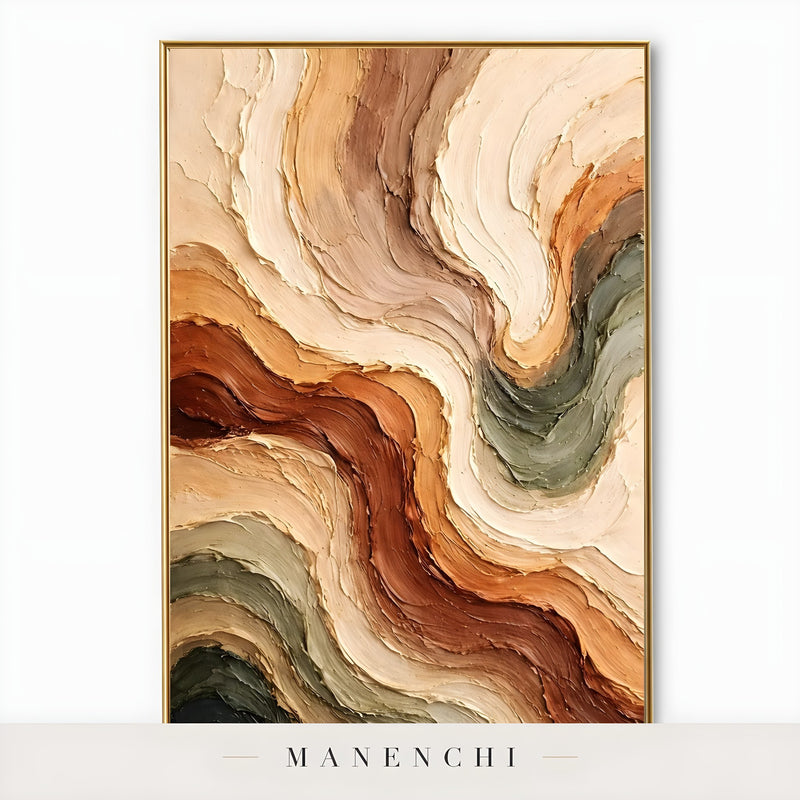 Sienna Earth Flow - original hand-painted abstract painting by Manenchi