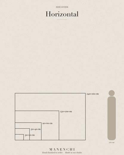 Manenchi size guide for horizontal paintings
