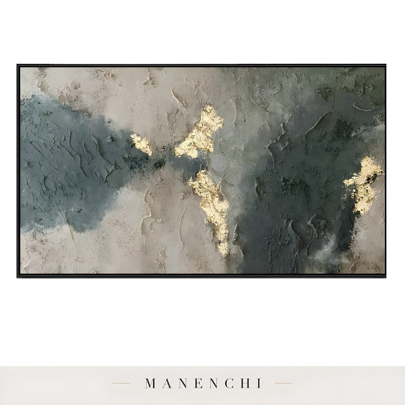 Slate Forest Gilded - original hand-painted abstract painting by Manenchi