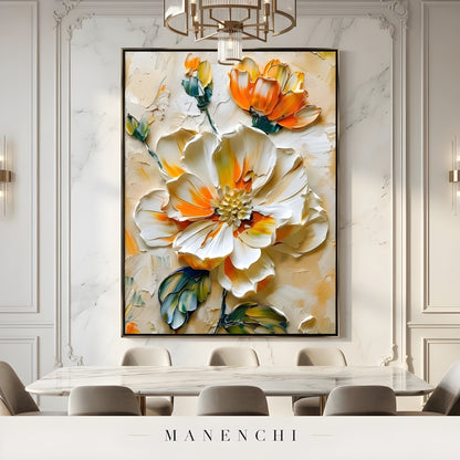 Solar Petal Radiance - original hand-painted abstract painting by Manenchi