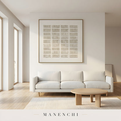 Structured Tonal Grid - original hand-painted abstract painting by Manenchi