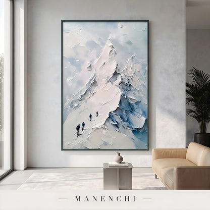 Summit Expedition Ascent - original hand-painted abstract painting by Manenchi