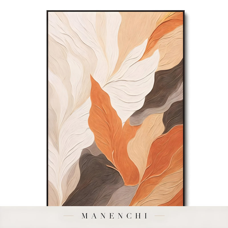 Terracotta Arid Rhythm abstract painting displayed in vertical painting isolated view