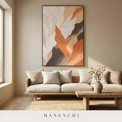 Terracotta Arid Rhythm - original hand-painted abstract painting by Manenchi