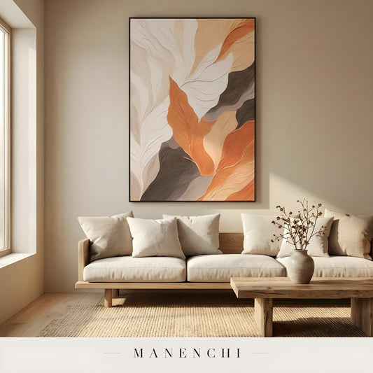 Terracotta Arid Rhythm - original hand-painted abstract painting by Manenchi