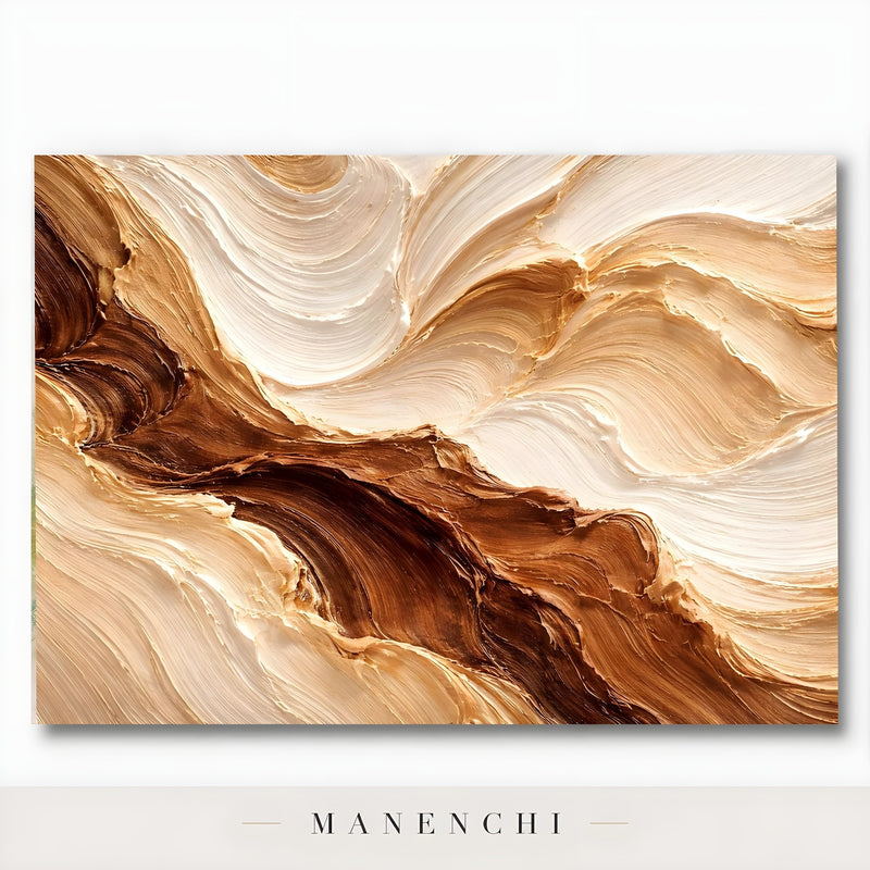 Terracotta Dune Motion - original hand-painted abstract painting by Manenchi