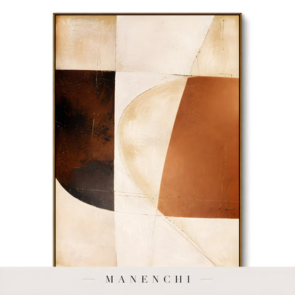 Terracotta Geometric Equilibrium abstract painting displayed in original painting