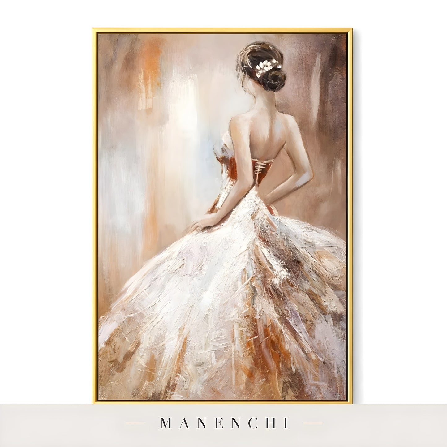 Timeless Bridal Reverie - original hand-painted portrait by Manenchi