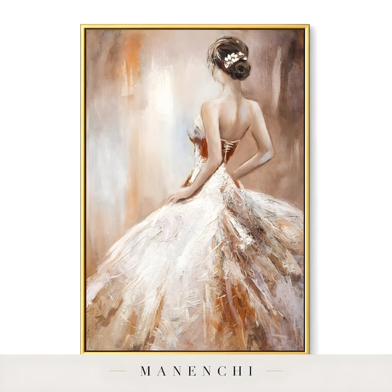 Timeless Bridal Reverie - original hand-painted portrait by Manenchi