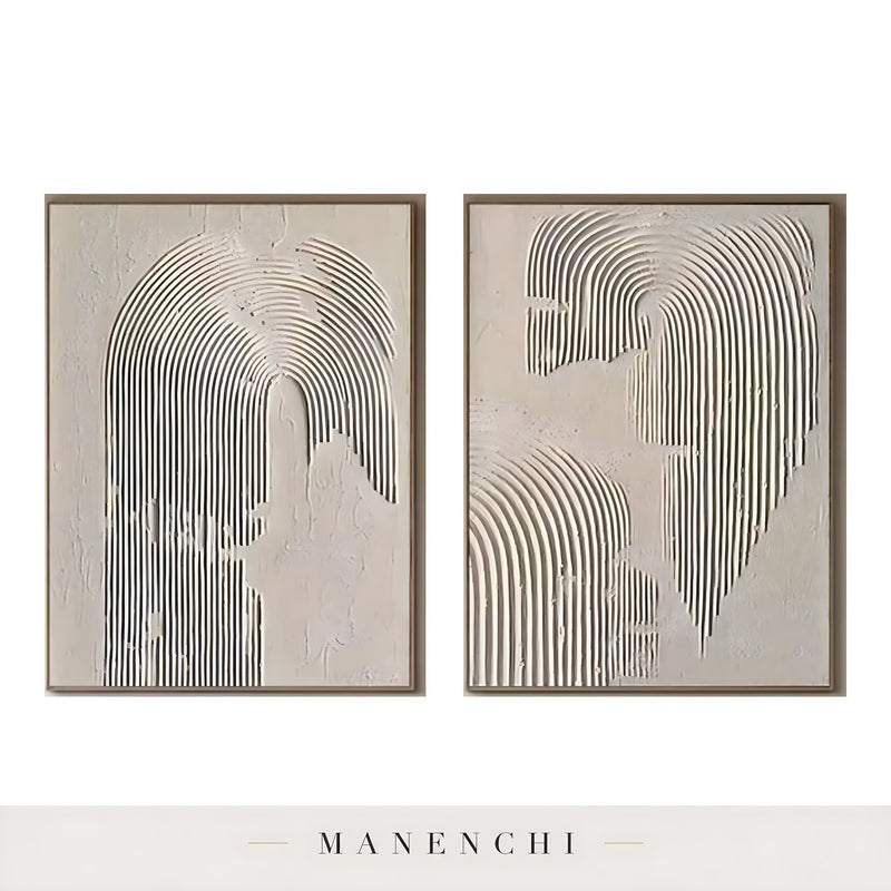Tonal Relief Arch abstract painting displayed in plain white background