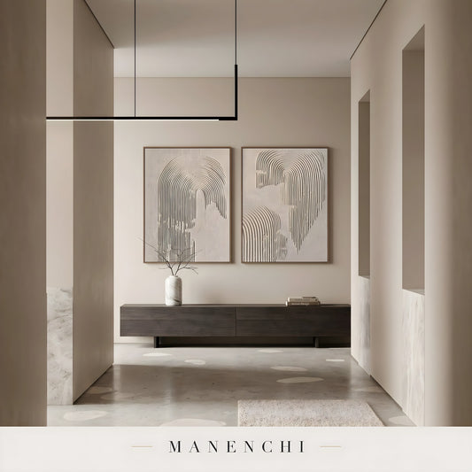 Tonal Relief Arch - original hand-painted abstract painting by Manenchi