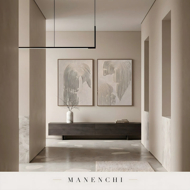 Tonal Relief Arch - original hand-painted abstract painting by Manenchi