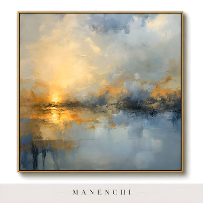 Twilight Solace Radiance abstract painting displayed in isolated original painting