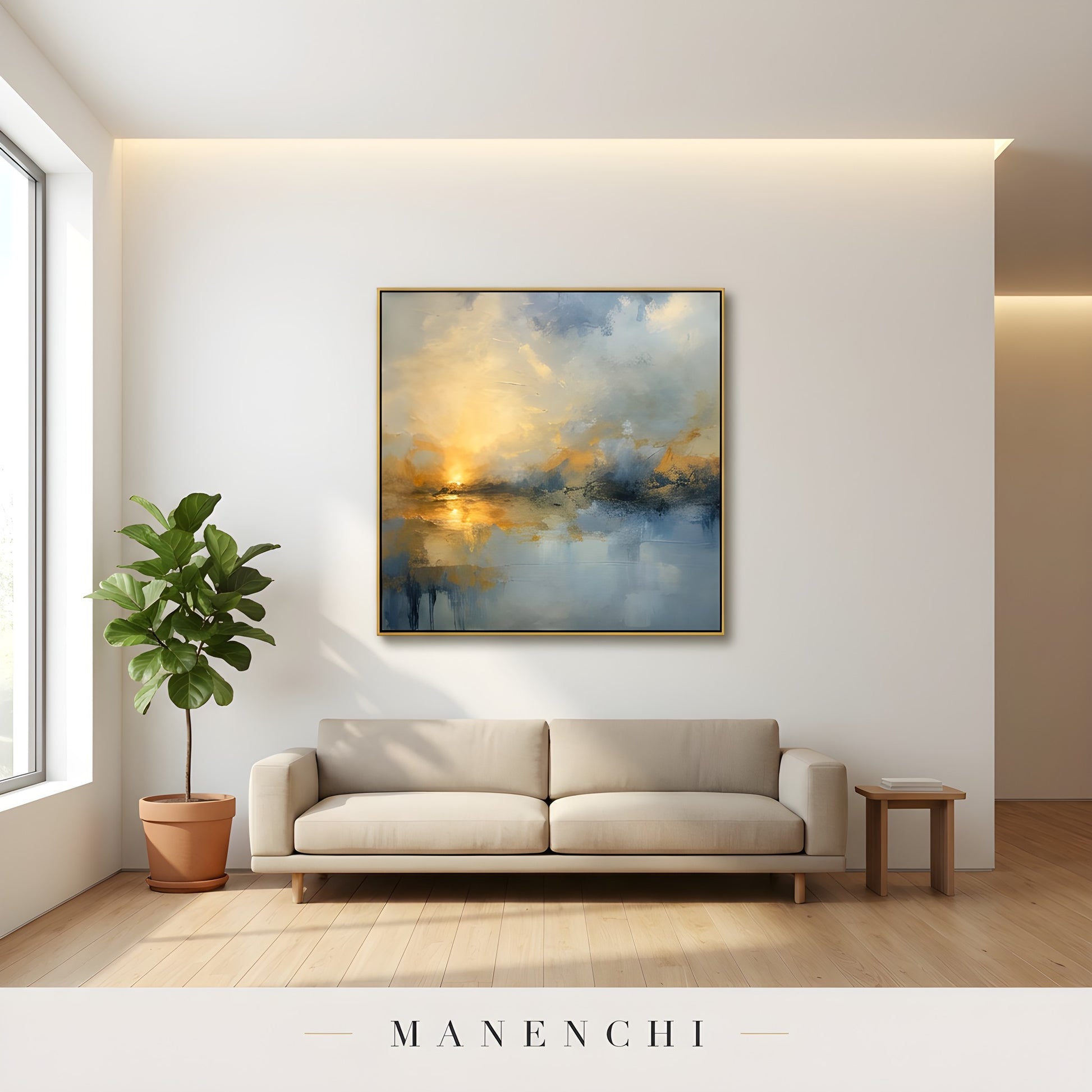 Twilight Solace Radiance - original hand-painted abstract painting by Manenchi
