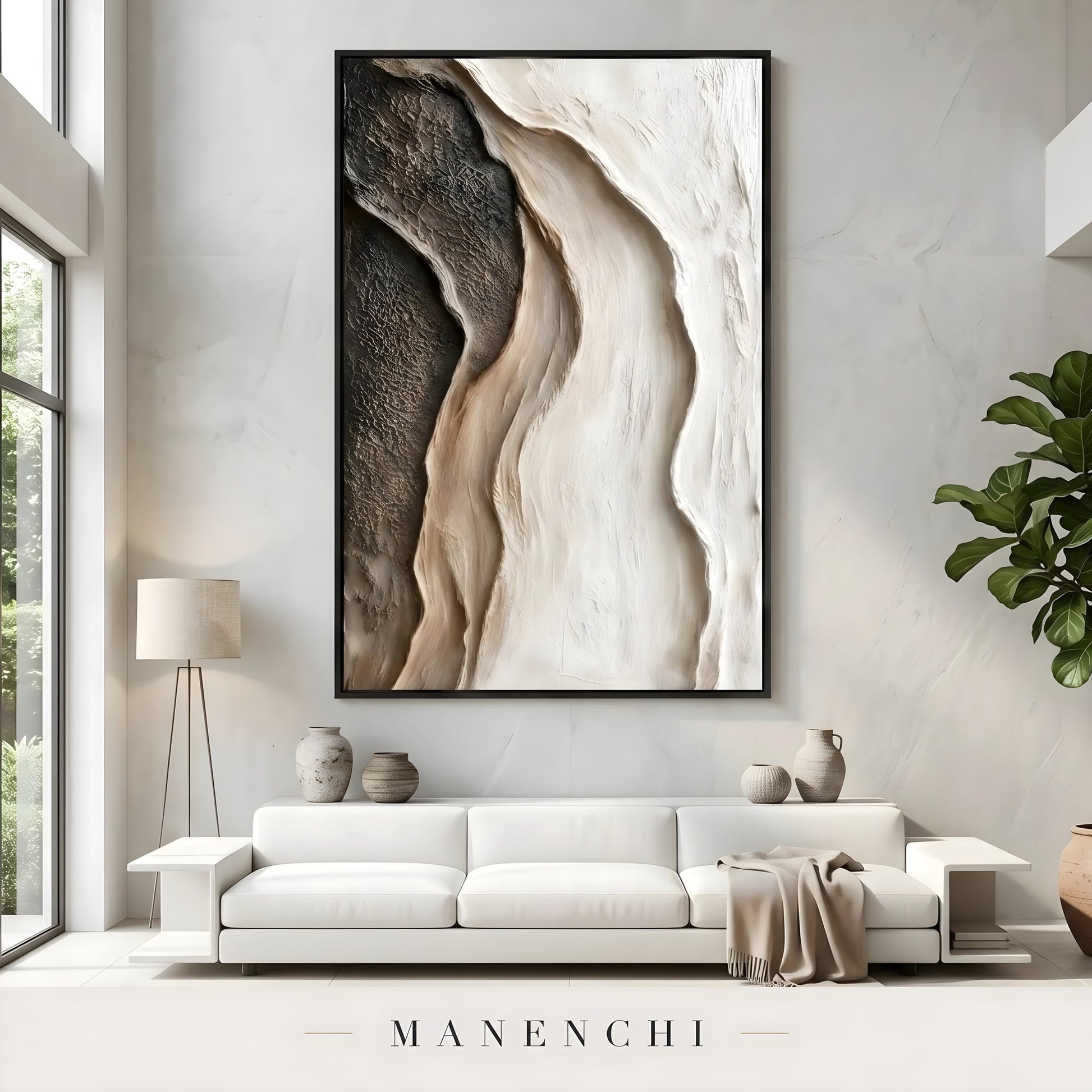 Umber Stratum - original hand-painted abstract painting by Manenchi