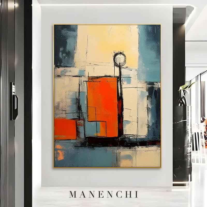 Urban Sunrise original hand-painted abstract painting by ManenchiGallery
