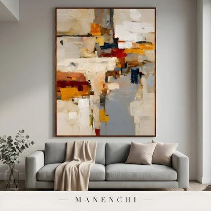 Urban Tectonic Assemblage - original hand-painted abstract painting by Manenchi