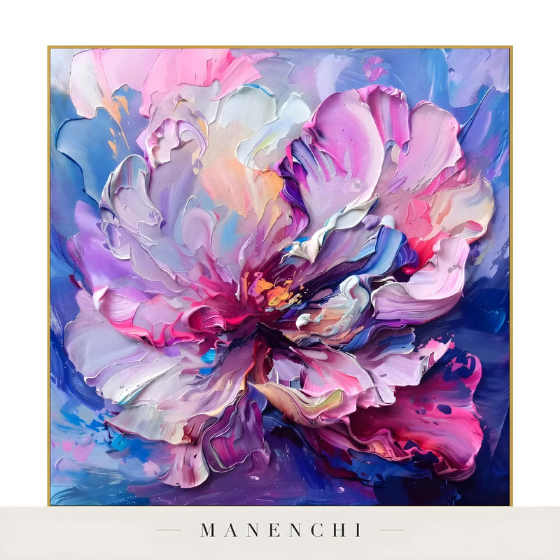 Velvet Nocturnal Bloom - original hand-painted abstract painting by Manenchi