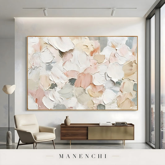 Velvet Petal Abstraction - original hand-painted abstract painting by Manenchi