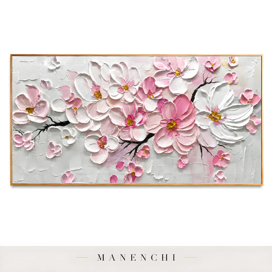 Velvet Petal Cascade - original hand-painted abstract painting by Manenchi
