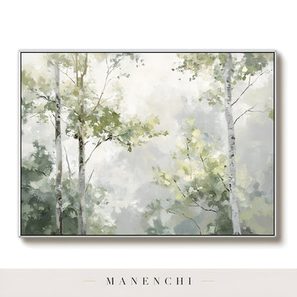 Verdant Canopy Solstice abstract painting displayed in art on white background