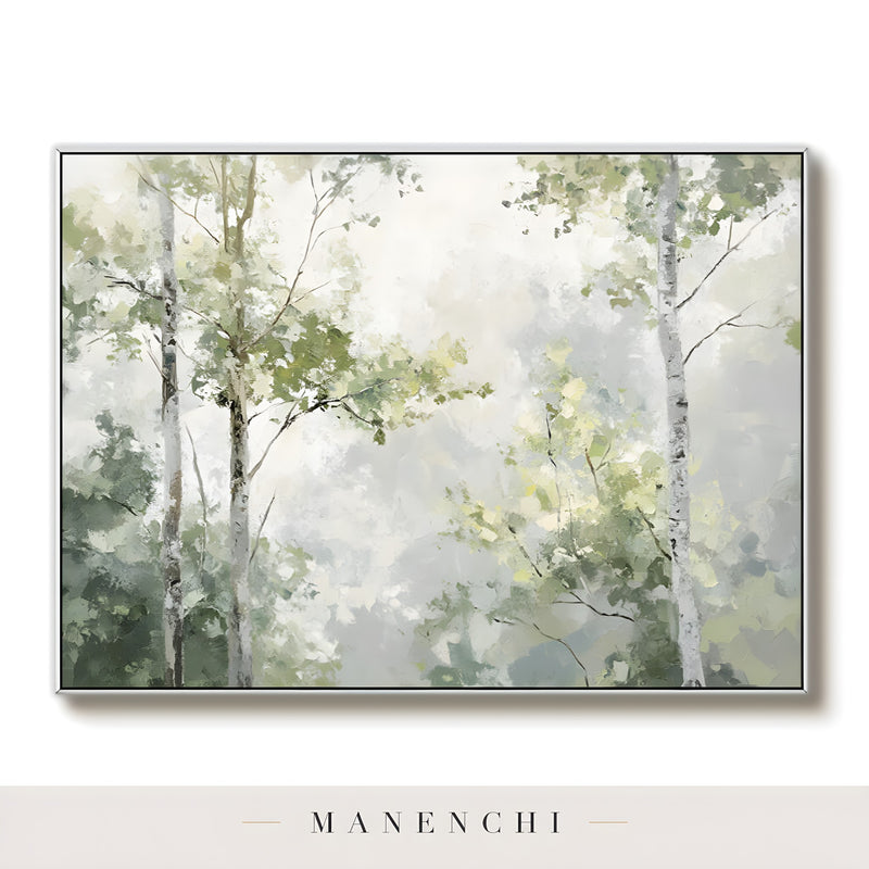 Verdant Canopy Solstice abstract painting displayed in art on white background