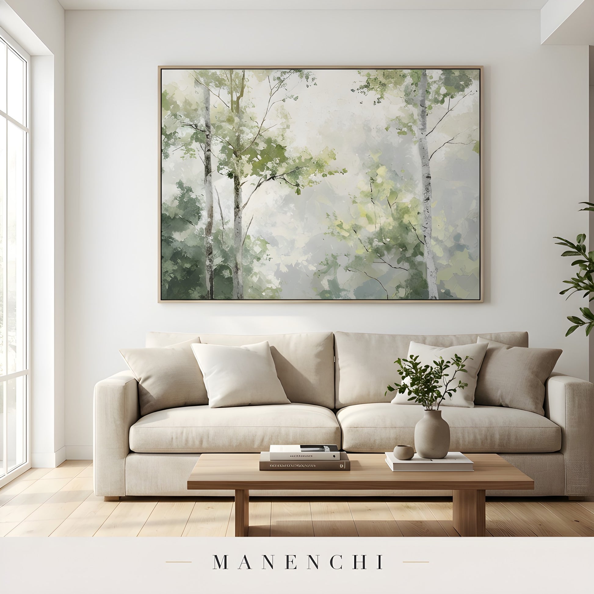Verdant Canopy Solstice - original hand-painted abstract painting by Manenchi