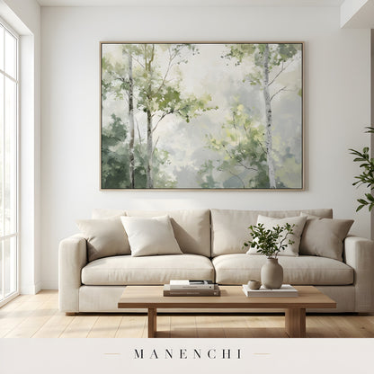 Verdant Canopy Solstice - original hand-painted abstract painting by Manenchi