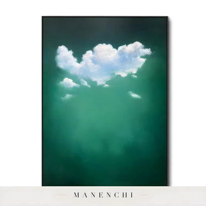 Verdant Cloud Solitude - original hand-painted abstract painting by Manenchi