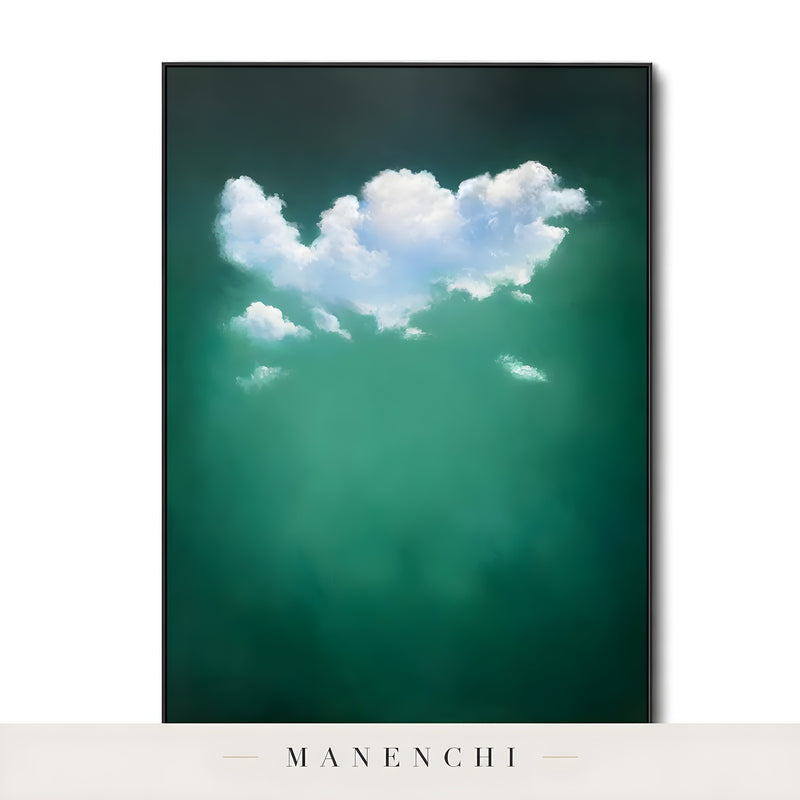 Verdant Cloud Solitude - original hand-painted abstract painting by Manenchi