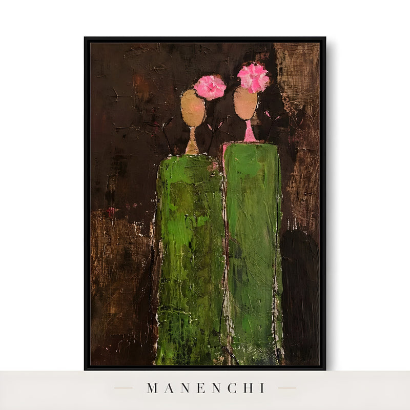 Verdant Silhouette Gala abstract painting displayed in isolated product shot