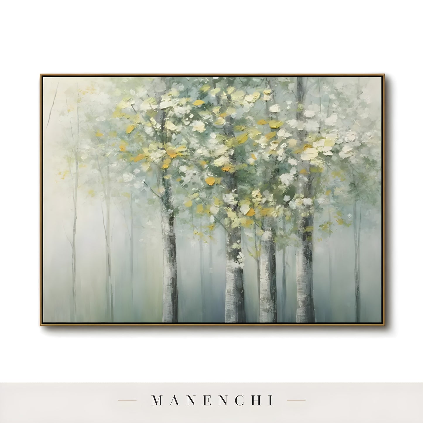Verdant Willow Whisper abstract painting displayed in painting art print